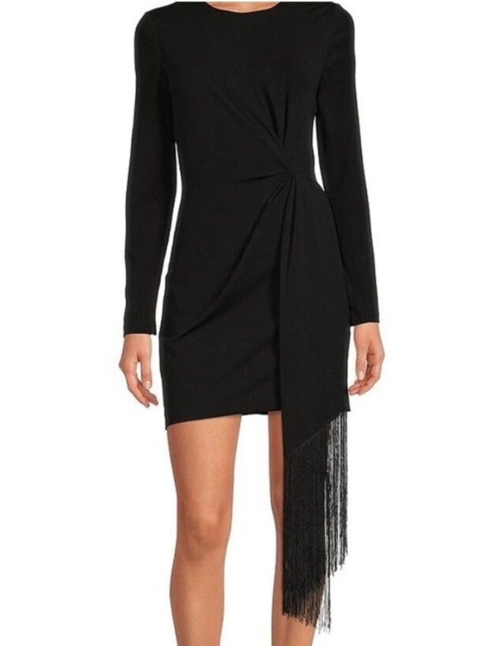 NWT $219 Belle Badgley Mischka
Harley Velvet Fringe Long Sleeve Bodycon Dress
